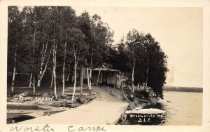 RPPC Greenville, Maine Camps From Wharf Piscataquis County c1930s Vintage Photo