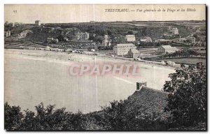 Old Postcard Trestaou Vue Generale de la Plage and the Hotels