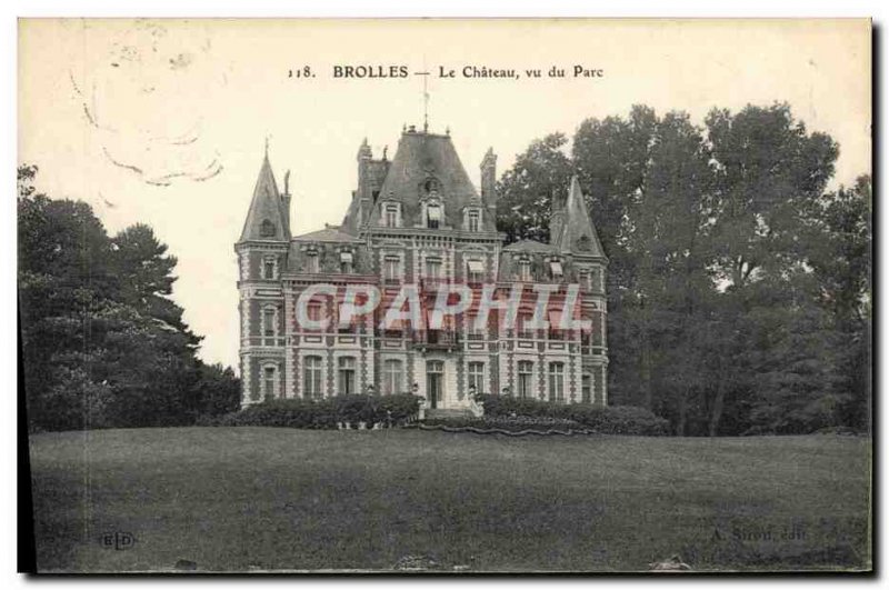 Old Postcard Brolles Vu Le Chateau Du Parc