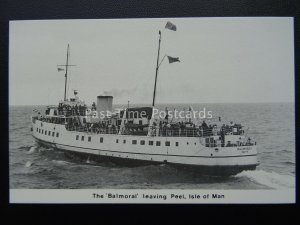 Isle of Man Shipping BALMORAL at PEEL (2) c1980's Postcard by Mannin