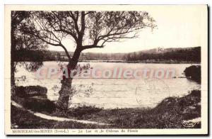 Postcard Old Montceau Les Mines The Lake And The Castle of Plessis