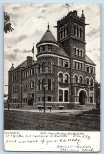 Springfield Missouri MO Postcard Federal Building Exterior Roadside 1906 Antique