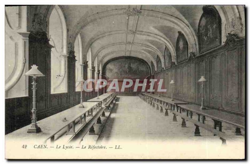 Old Postcard Caen Lycee The Refectory