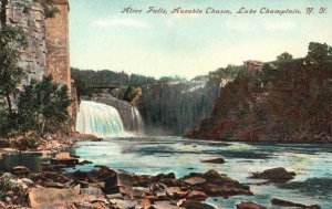 New York N.Y., Alice Falls, Ausable Chasm, Lake Champlain, Vintage Postcard