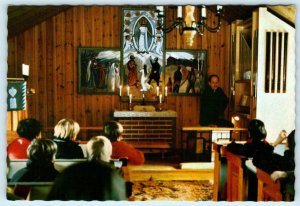 ORSA, SWEDEN ~ Interior HORNBERGA CHAPEL Worshippers 1962 - 4x6 Postcard