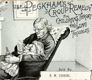 Quack Medicine Croup Remedy Medical Victorian Card Skowhegan Maine Cushing 1888