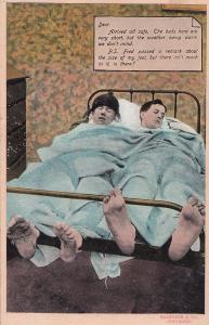 Giant Smelly Feet In Hotel Room Gay Interest Comic Old Postcard