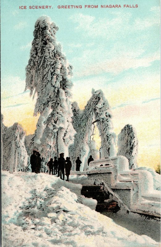 Vtg 1910s Ice Scenery Niagara Falls New York NY Unused Postcard