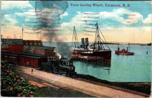 Postcard TRAIN SCENE Yarmouth Nova Scotia NS AK6624