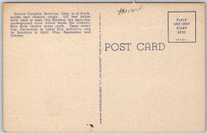 Bellevue Ohio 1940s Postcard Old Mystery River Seneca Caverns