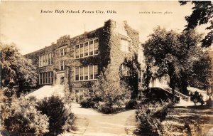 J1/ Ponca City Oklahoma RPPC Postcard c1910 Junior High School 98