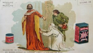 1880s William Shakespeare Play Libby, Mcneill & Libby Canned Meats Trade Card F7