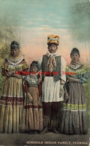 Native American Seminole Indian Family in Florida, Drew No 1318