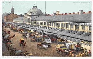 Quincy Market Boston Massachusetts 1910c Phostint postcard