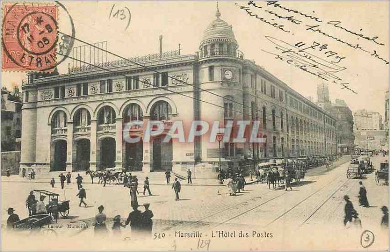 Postcard Old Marseilles Hotel Post