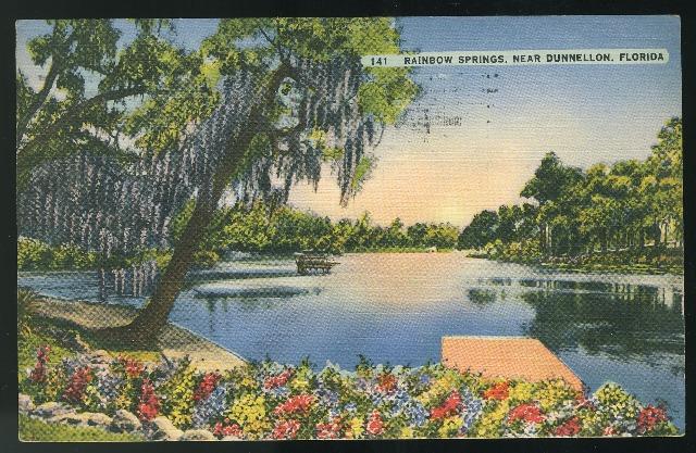 FL Rainbow Springs Dunnellon Florida 1940 Vintage Linen Postcard