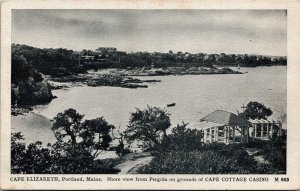 Postcard ME Portland Cape Elizabeth Shore from Cape Cottage Casino ~1910 V181