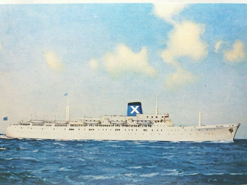 TSS Regina Steamer Cruise Ship Chandris Cruises Vintage Postcard