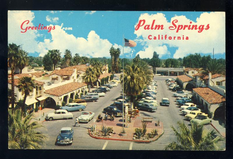 Palm Springs, California/CA/Calif Postcard, Shopping Center, Old Cars