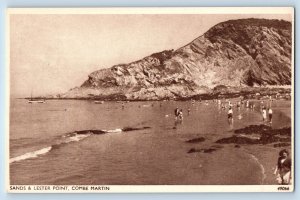 Devon England Postcard Sands & Lester Point Combe Martin c1930's Vintage