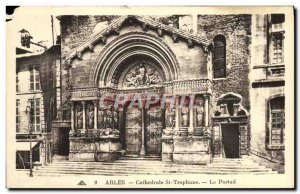 Old Postcard Arles Cathedrale St Trophime Portal