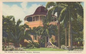 Nassau Public Library Bahamas Old Postcard