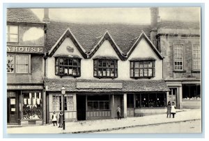 c1940's Lomas' Butcher Shop, Outfitter Oxfordshire Libraries, England Postcard 