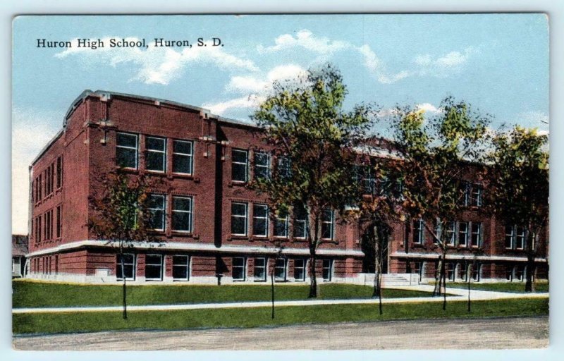 HURON, South Dakota SD ~ HURON HIGH SCHOOL Beadle County c1910s  Postcard
