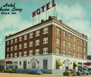 Hotel Edwin Long, Rolla, Missouri Route 66 Vintage Postcard P22