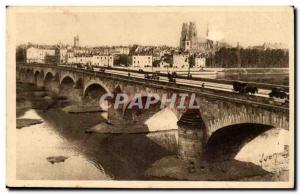 Orleans Old Postcard Panorama to the cathedral and the George V bridge