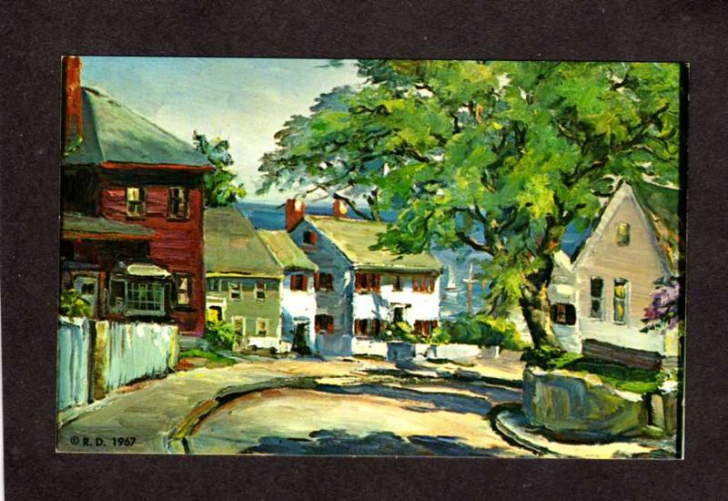 ME Painting Roger Deering Artist Signed Postcard Kennebunkport Maine Kennebunk