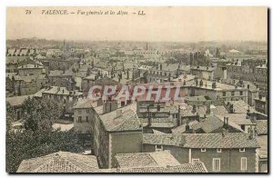 Old postcard Valencia General view and the Alps