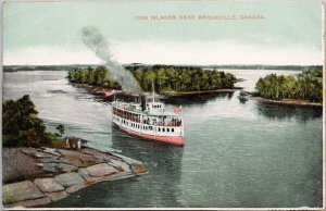 1000 Islands near Brockville Ontario Steamer ON Merrickville Cancel Postcard E82