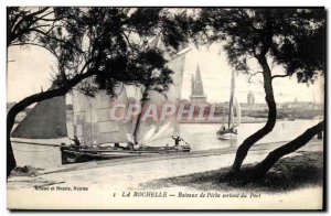 Old Postcard From La Rochelle Boat leaving the port pehce