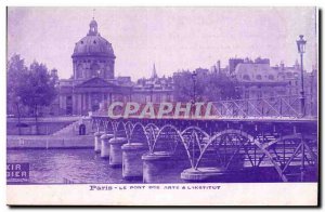 Paris - Pont des Arts and & # 39Institut - Old Postcard
