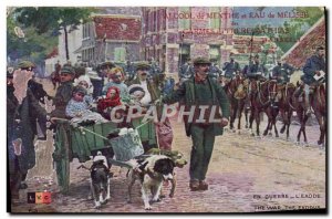 Old Postcard Dog Dogs Advertisement Alcohol mint and water Melisse Carmelite ...