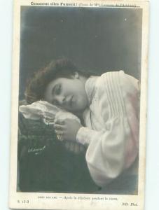 tinted rppc c1910 Risque PRETTY GIRL POSING AC9033