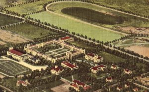 Aerial View - New Mexico Military Institute - Roswell, New Mexico Postcard