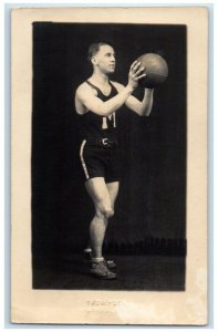 c1917 Basketball Monticello High School Sports Thompson NY RPPC Photo Postcard