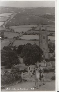 Devon Postcard - Widecombe in The Moor - Showing Man On White Horse - TZ11989