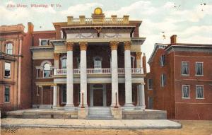 Wheeling West Virginia birds eye view outside Elks Home antique pc Y13795