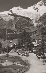 Swiss Bus at Saas-Fee Alphubel Coach Old Real Photo Postcard