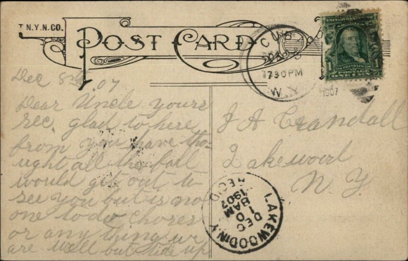 Portville NY Brooklyn St. c1910 Postcard 