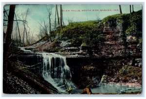 Wabash Indiana IN Postcard Glen Falls South Side Waterfalls c1910's Antique