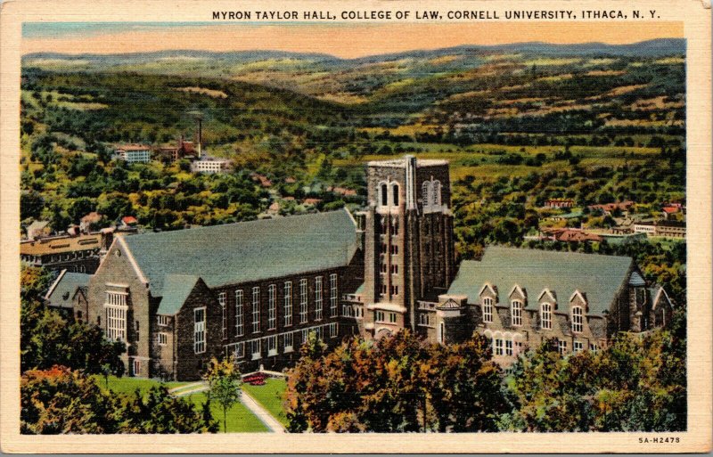 Vtg Cornell University Myron Taylor Hall College of Law Ithaca NY Postcard