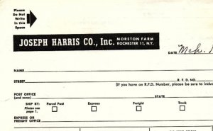 1954 JOSEPH HARRIS CO MORETON FARM ROCHESTER NY GARDEN SEEN ORDER FORM Z5542