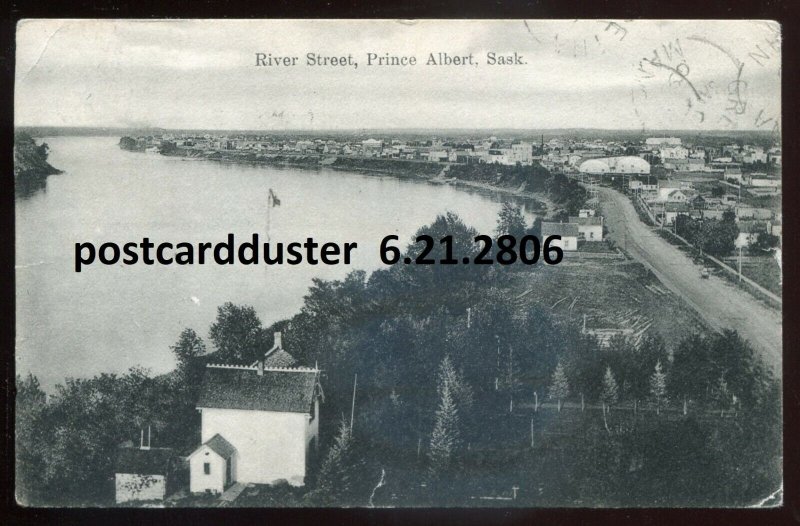 h2504 - PRINCE ALBERT Sask. Postcard 1908 River Street by James