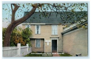 Old Witch House Main Entrance Built 1635 Salem Mass Postcard Vintage 