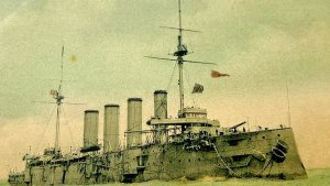 HMS King Alfred Cruiser Ship Royal Navy Vintage Postcard WWI Era