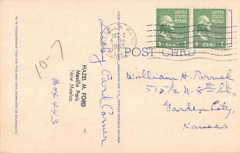 New Mexico Highway 70 Large Letter Linen Antique Postcard K102244